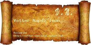 Vetter Napóleon névjegykártya